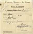 Registo de velocípede de marca Moto, com o nº 8008, em nome da Firma Granitos & Cantarias de Maceira, Lda, com sede em Maceira.