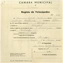 Registo de velocípede de marca Olympique, com o nº 1090, em nome de Joaquim Duarte Constâncio, morador em Assafora.