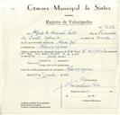 Registo de velocípede de marca V.M.W., com o nº 9024, em nome de Alfredo da Assunção Santos, morador em Almoçageme.