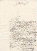 Carta de António Rodrigues Justo dirigida ao Marquês de Marialva relativa ao pagamento de vinte moedas de ouro que lhe emprestou em certa ocasião em Mafra, por se achar com pouco dinheiro.