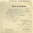 Registo de velocípede de marca Olympique, com o nº 377, em nome de Henrique Jorge Salvador, morador em Covas de Ferro.