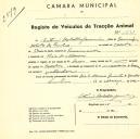 Registo de um veiculo de duas rodas tirado por um animal de espécie cavalar destinado a transporte de mercadorias em nome de António [...], morador em Rio de Mouro.