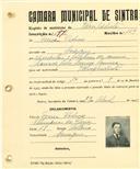 Registo de matricula de velocipedista em nome de Ferrer Pedroso, morador em Carenque, com o nº de inscrição 1971.