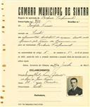 Registo de matricula de cocheiro profissional em nome de Teófilo Nunes, morador em Sintra, com o nº de inscrição 710.