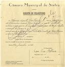 Registo de velocípede de marca Vilar, com o nº 6471, em nome de Vasco Luís Caetano, morador em D. Maria.
