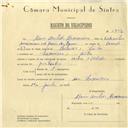 Registo de velocípede de marca Artur e Valadas, com o nº 5807, em nome de Mário Aristides Maximiano, morador em Lameiras.