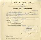 Registo de velocípede de marca Cross, com o nº 3308, em nome de Libertário Nunes, morador em Vinagre.