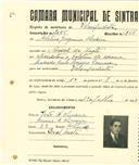 Registo de matricula de velocipedista em nome de Adelino Joaquim Oliveira, morador no Casal da Mata, com o nº de inscrição 2045.