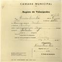 Registo de velocípede de marca Luza, com o nº 2742, em nome de Firmino Ferrer Pais, morador em Morelena.