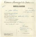 Registo de velocípede de marca Atlantic-Paris, com o nº 4788, em nome de João Pereira, morador em S. Marcos.