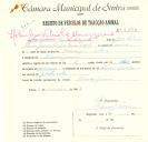 Registo de um veiculo de duas rodas tirado por dois animais de espécie asinina destinado a transporte de mercadorias em nome de Helena Dinis Chiolas, morador em Almoçageme.