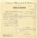 Registo de velocípede de marca Champion, com o nº 7059, em nome de Noémi da Encarnação Henriques Lopes, morador em Sintra.