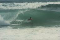 Atleta durante o campeonato de Bodyboard na Praia Grande.
