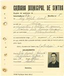 Registo de matricula de velocipedista em nome de Luís Teófilo Duarte, morador em Sintra, com o nº de inscrição 2120.