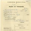 Registo de velocípede de marca Royal, com o nº 4283, em nome de Graciano Duarte da Silva, morador em Lourel.