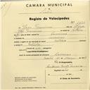 Registo de velocípede com o nº 1430, em nome de José Francisco, morador em Lameiras.