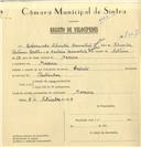 Registo de velocípede com o nº 7307, em nome de Edmundo Silvestre Ramalhete Coelho, morador em Maceira.