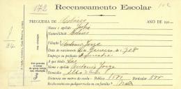 Recenseamento escolar de Júlia Jorge, filha de António Jorge, moradora no Alto do Penedo.