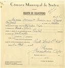 Registo de velocípede de marca Pombal, com o nº 7841, em nome de Joaquim Bernardo Casimiro, morador em Penedo.