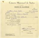Registo de velocípede de marca Atlantic, com o nº 9639, em nome de Albano Garcia Galvão, morador em Queluz.