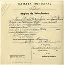 Registo de velocípede de marca Cycles Helios, com o nº 1618, em nome de Manuel Duarte Ribeiro Júnior, morador em Morelinho.