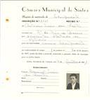 Registo de matricula de velocipedista em nome de António Vieira dos Santos, morador em Rio de Mouro, com o nº de inscrição 6560.