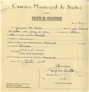 Registo de velocípede de marca Nacional, com o nº 6452, em nome de Joaquim dos Santos, morador em Lameiras.