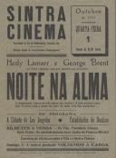 Programa do filme "Noite na alma" com a participação dos atores Hedy Lamarr e George Brent.