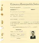 Registo de matricula de carroceiro em nome de Casimiro Vicente Regalo, morador em Mem Martins, com o nº de inscrição 1834.