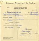 Registo de velocípede com o nº 7108, em nome de Simão de Assis Machado Leão, morador em Queluz.