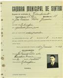 Registo de matricula de velocipedista em nome de José Firmino Pedro Júnior, morador em Rebanque, com o nº de inscrição 1598.