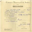 Registo de velocípede de marca Saltley com motor Diem, com o nº 6086, em nome de José Nunes Coelho, morador em Banzão.