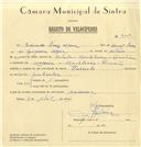 Registo de velocípede de marca Cuciolo, com o nº 7009, em nome de Eduardo Luís Maria, morador em Maceira.