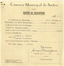 Registo de velocípede de marca Famel, com o nº 7761, em nome de José Dias Figueiredo, morador em Terrugem.