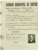 Registo de matricula de velocipedista em nome de António Vicente Laranjinha, morador em Cortesia, com o nº de inscrição 1140.