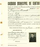 Registo de matricula de carroceiro de 2 ou mais animais em nome de Joaquim Duarte, morador na Tala, com o nº de inscrição 1906.