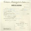 Registo de velocípede de marca Raio, com o nº 4703, em nome de Albino Gaspar Marcos, morador em Cabrela.