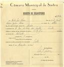 Registo de velocípede de marca Citifix, com o nº 6706, em nome de Vítor José Névoa, morador em Sintra.
