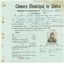 Registo de matricula de velocipedista em nome de José Luís Fernandes de Moura, morador na Praia das Maças, com o nº de inscrição 840.