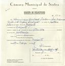 Registo de velocípede de marca Atlantic, com o nº 5712, em nome de Domingos Andrade Grilo, morador em Magoito.