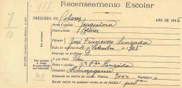 Recenseamento escolar de Joaquina Louçada, filha de José Francisco Louçada, moradora em Almoçageme.