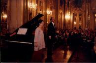 Concerto com Maria João Pires e Rufus Müller, durante o festival de música de Sintra, na sala da música do Palácio Nacional de Queluz.