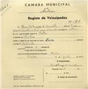 Registo de velocípede com o nº 1919, em nome de Duarte Mayer de Carvalho, morador em Sintra.