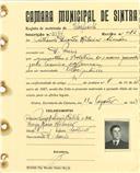 Registo de matricula de velocipedista em nome de António Duarte Ribeiro Simões, morador em Dona Maria, com o nº de inscrição 3374.