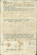 Alvará de casamento passado por Joaquim Salter de Mendonça, deputado ordinário da Mesa do Santo Ofício, a favor de José dos Santos morador em São Domingos de Rana e Francisco Teresa moradora na Terrugem.