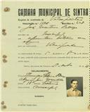 Registo de matricula de velocipedista em nome de José Martins Pedroso, morador no Mucifal, com o nº de inscrição 1576.