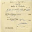 Registo de velocípede de marca Helios, com o nº 2980, em nome de José dos Santos Silva, morador em Cacém.