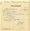 Registo de velocípede com o nº 6547, em nome de Manuel Duarte Jacinto, morador em Godigana.