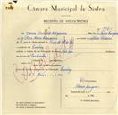 Registo de velocípede com o nº 9780, em nome de Jaime António Cerqueira, morador em Queluz.