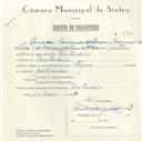 Registo de velocípede de marca Tagus, com o nº 5760, em nome de Amadeu Lourenço da Silva, morador em Pero Pinheiro.